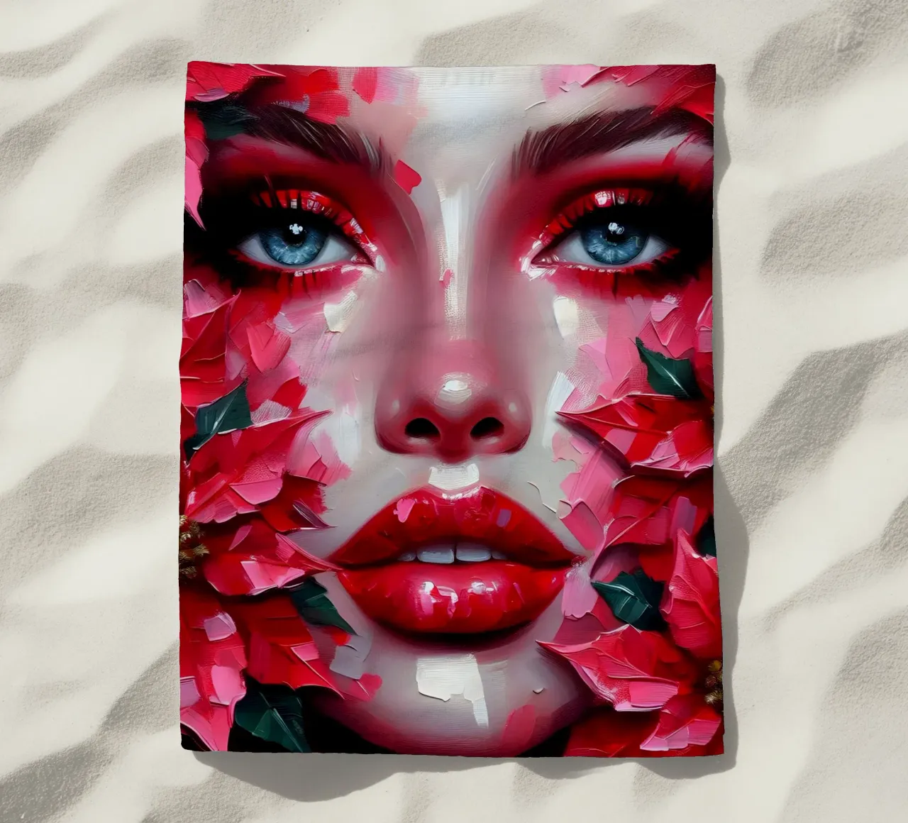 Christmas Poinsettia beach towel by ARTOMATIC