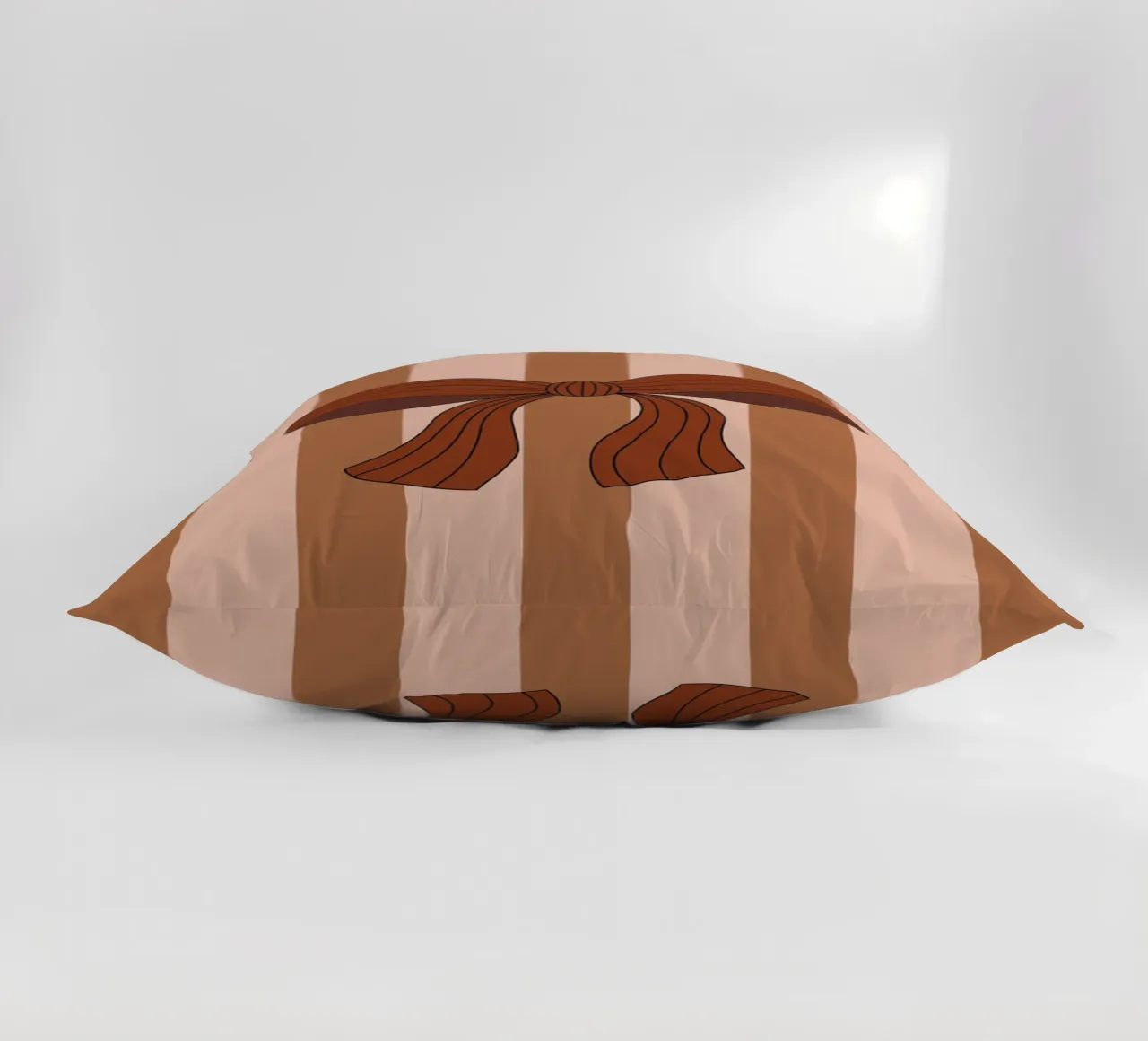 Bow on Striped Pink and Brown Background cuscino da AleksandraAnna