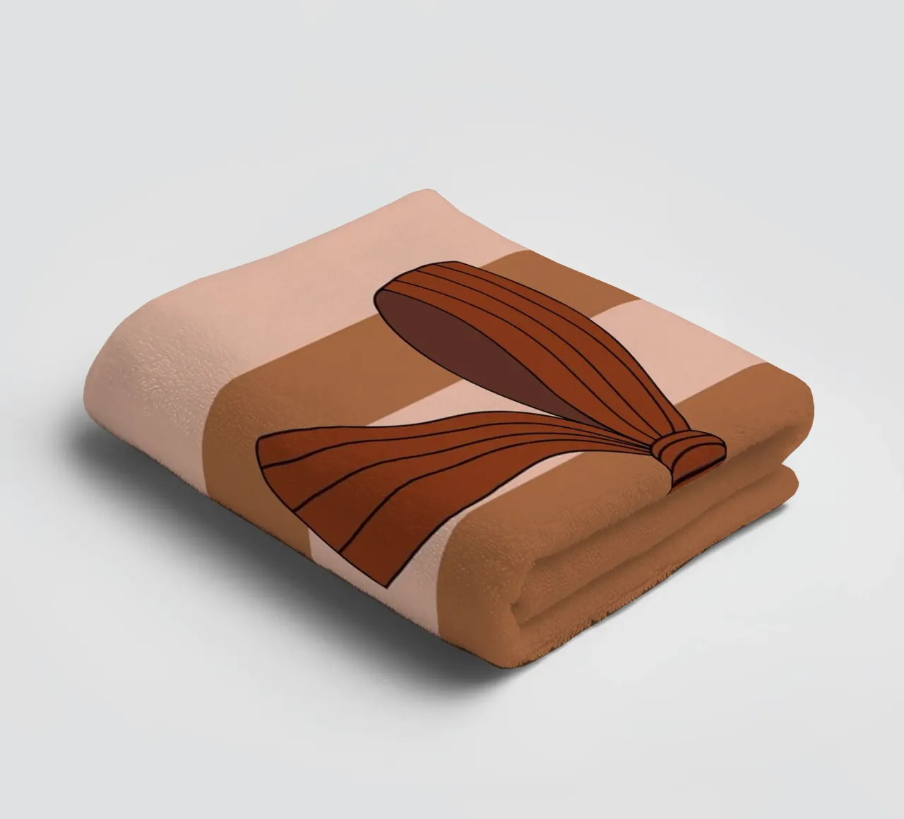 Bow on Striped Pink and Brown Background asciugamano da bagno da AleksandraAnna