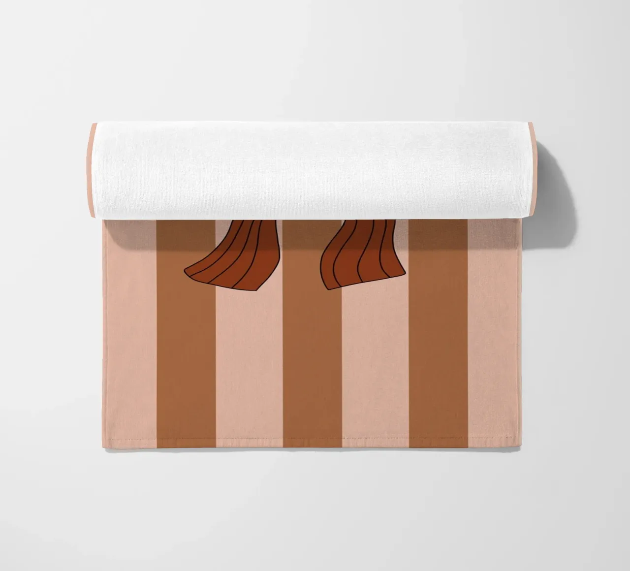 Bow on Striped Pink and Brown Background telo mare da AleksandraAnna