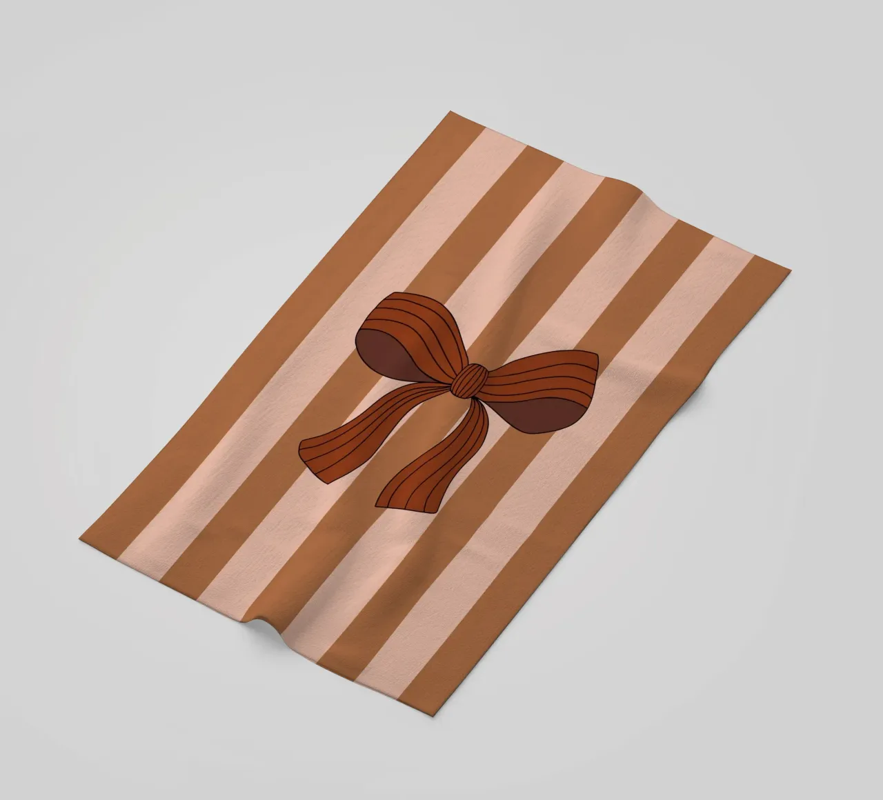 Bow on Striped Pink and Brown Background telo mare da AleksandraAnna
