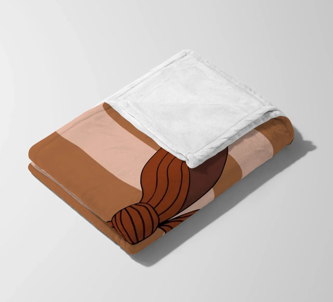 Bow on Striped Pink and Brown Background coperta in pile da AleksandraAnna