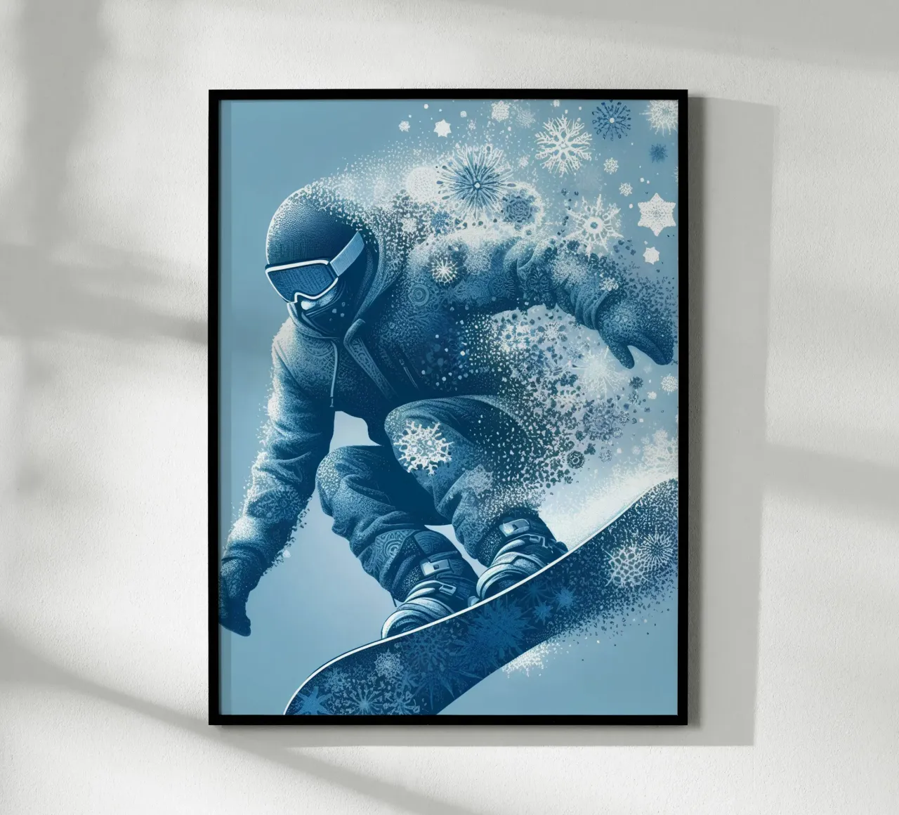 Snowboarder poster con telaio in plastica da Digital Naive