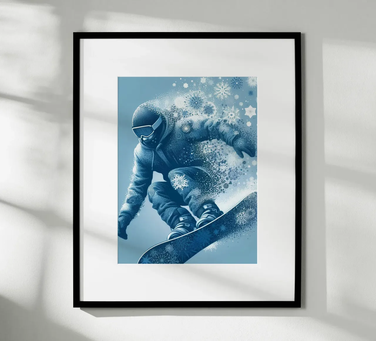 Snowboarder poster con telaio in plastica da Digital Naive