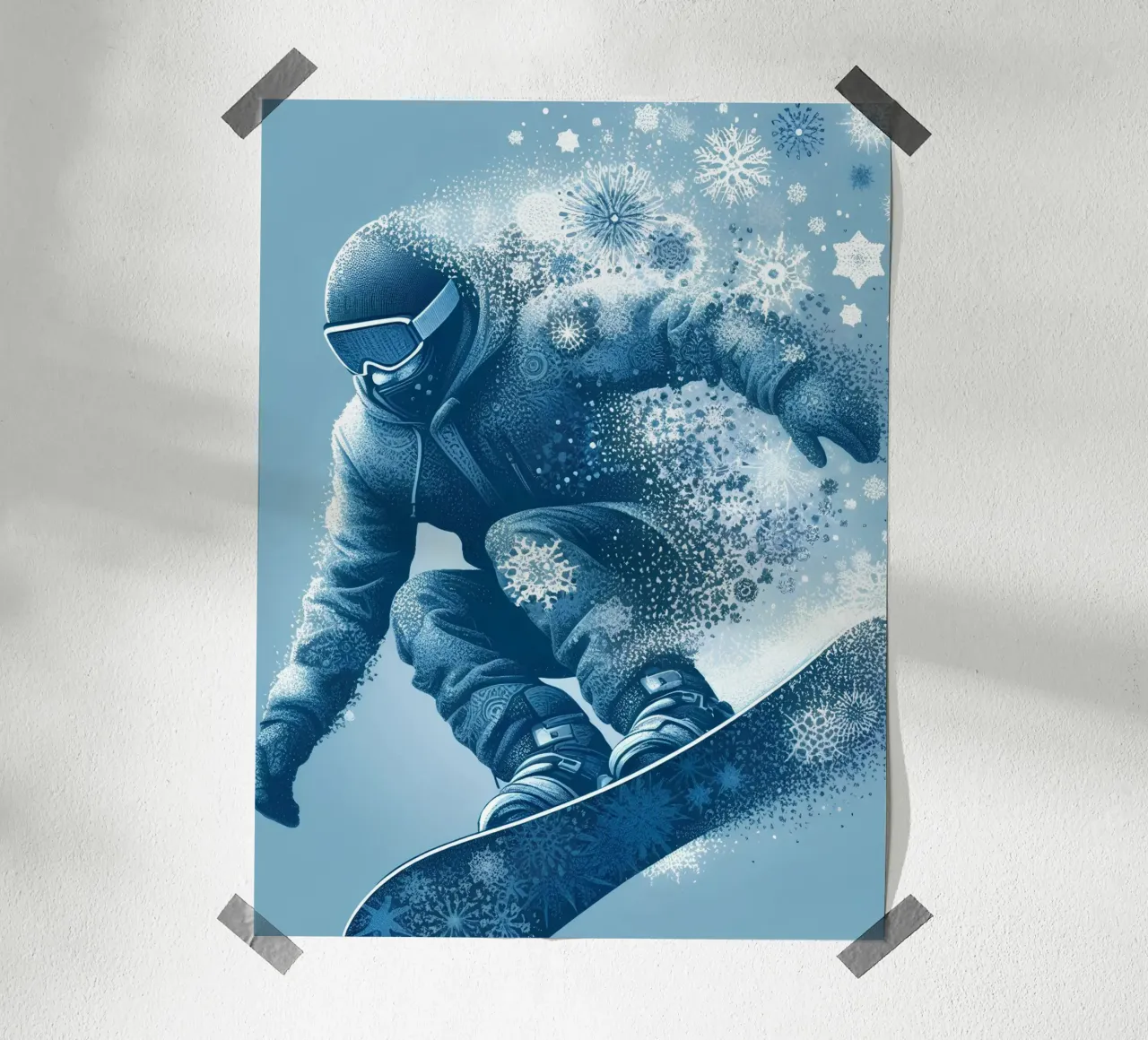 Snowboarder poster con telaio in plastica da Digital Naive