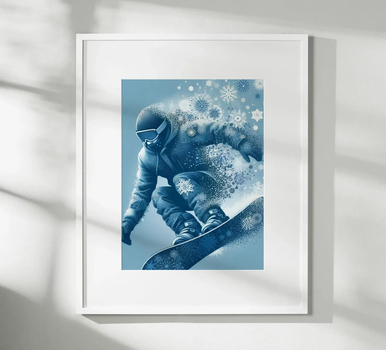 Snowboarder poster con telaio in plastica da Digital Naive