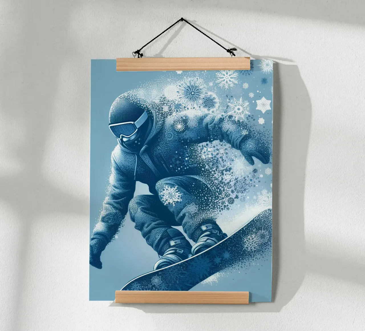 Snowboarder poster con telaio in plastica da Digital Naive