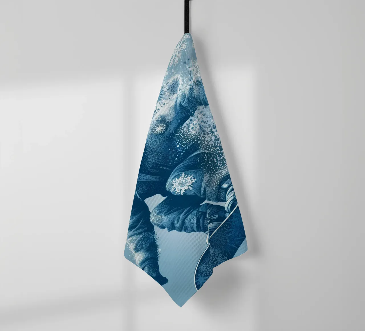 Snowboarder tea towel by Digital Naive