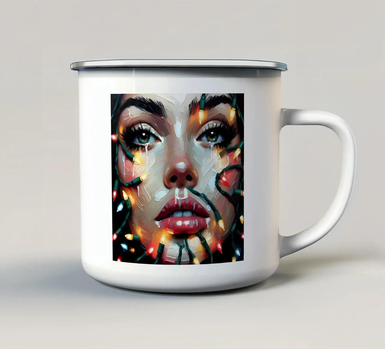 Luci fatate di Natale tazza in smalto da ARTOMATIC
