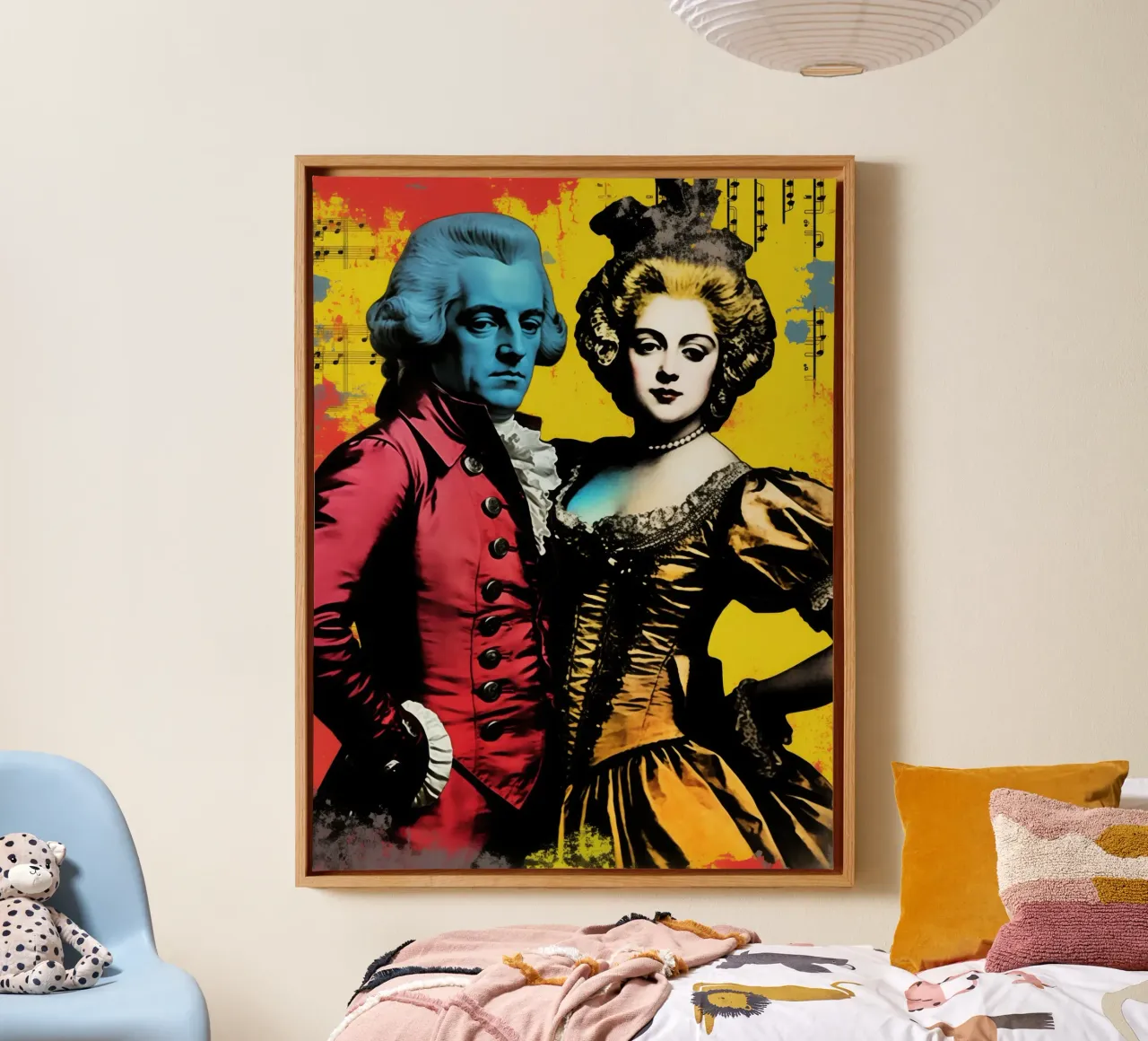 Mozart e Madonna | Due pop star nella pop art tela con Cornice a cassetta da Autofocus
