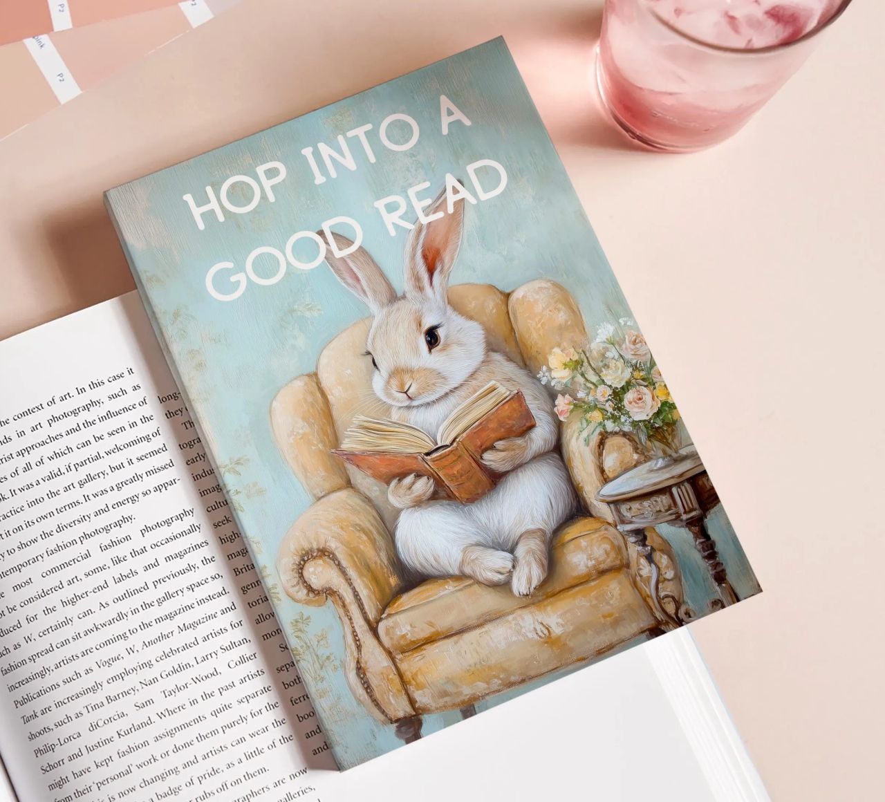 Reading Bunny notebook by Melloi Art Print