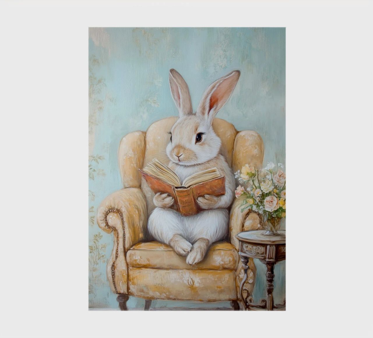 Reading Bunny notebook by Melloi Art Print