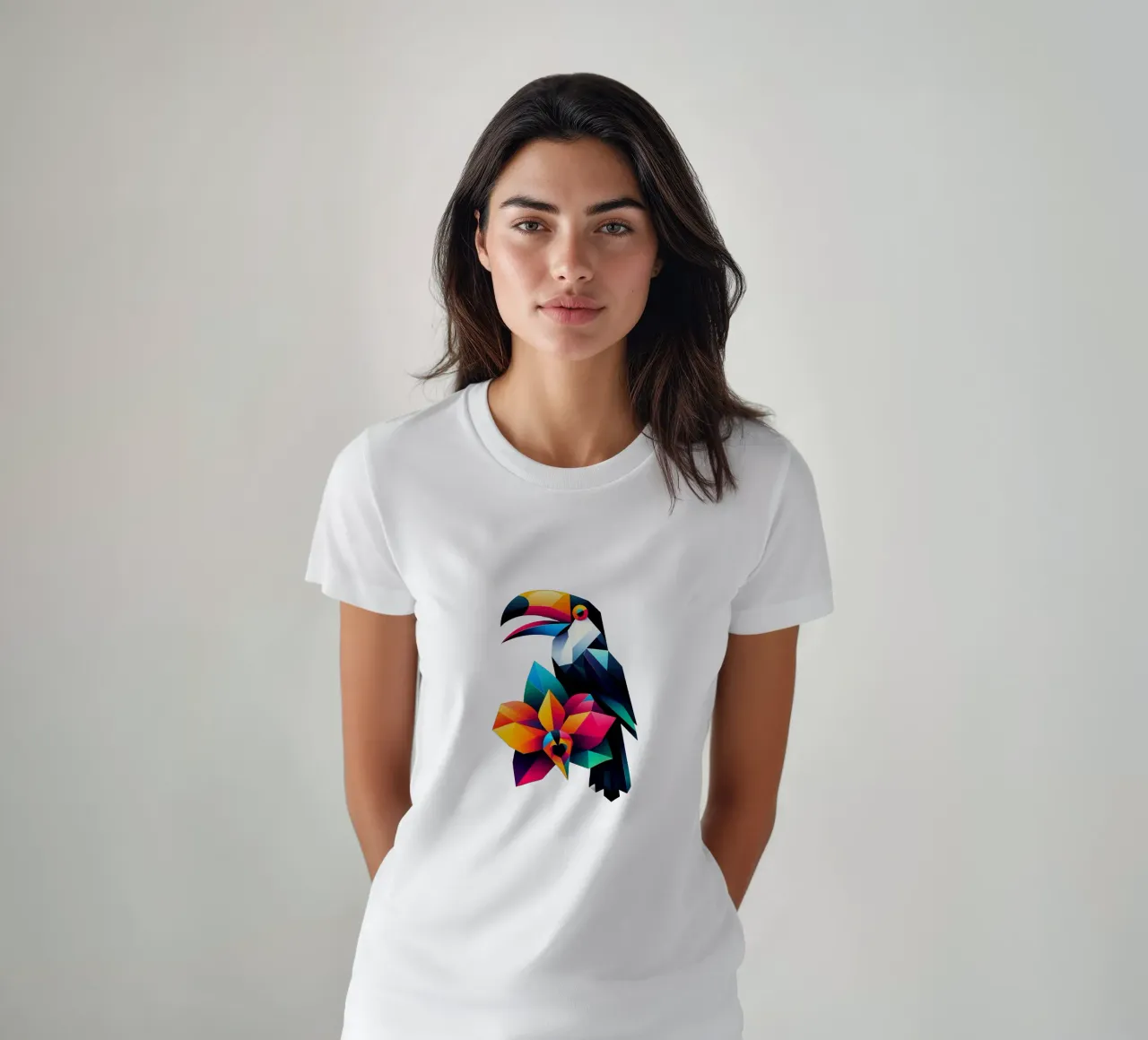 Tucano e orchidea t-shirt da Digital Naive