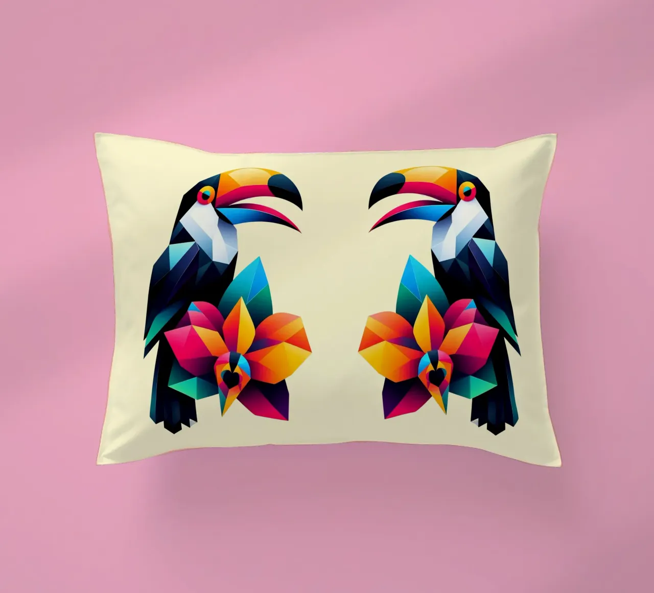 Tucano e orchidea cuscino da Digital Naive