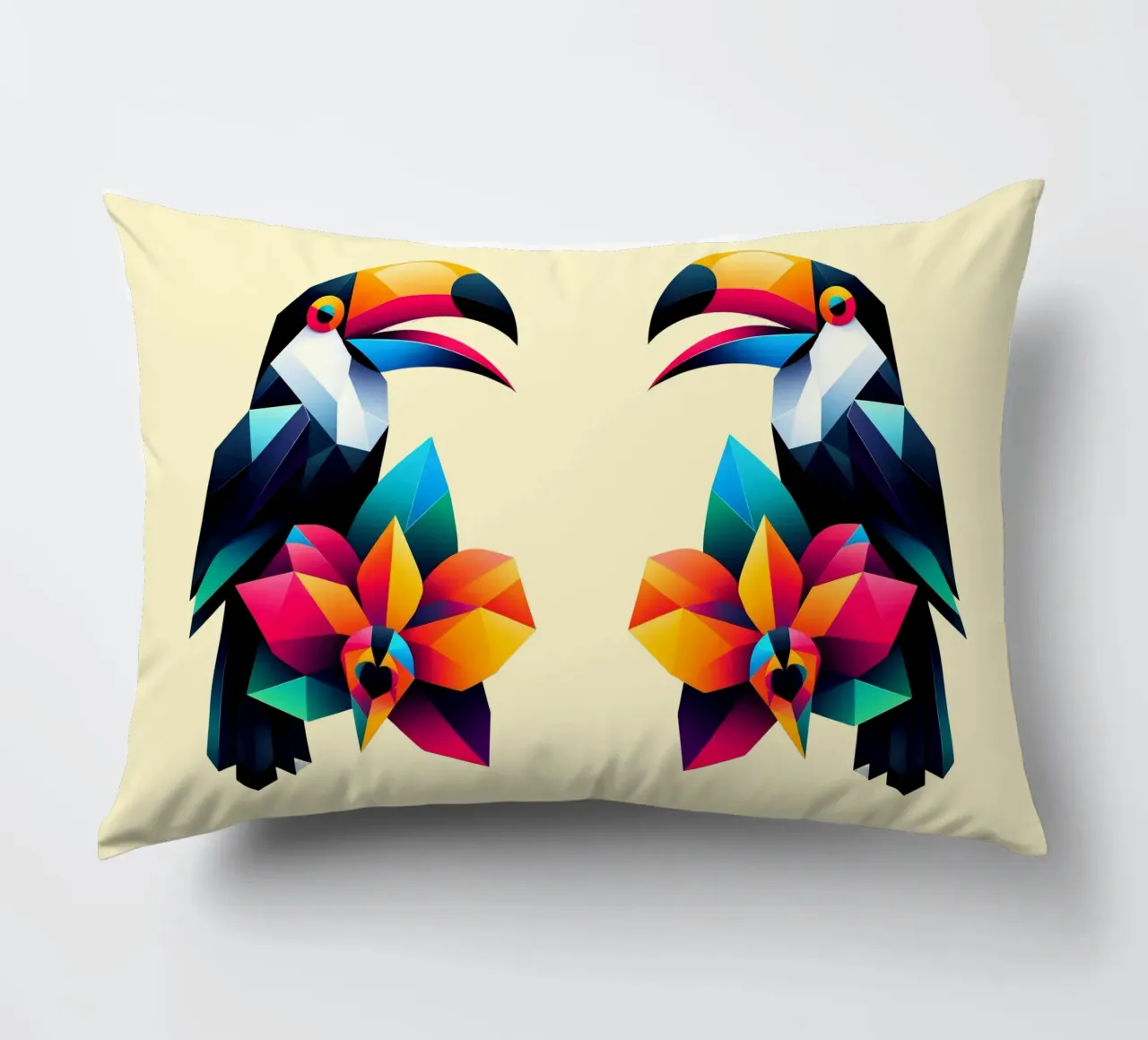 Tucano e orchidea cuscino da Digital Naive