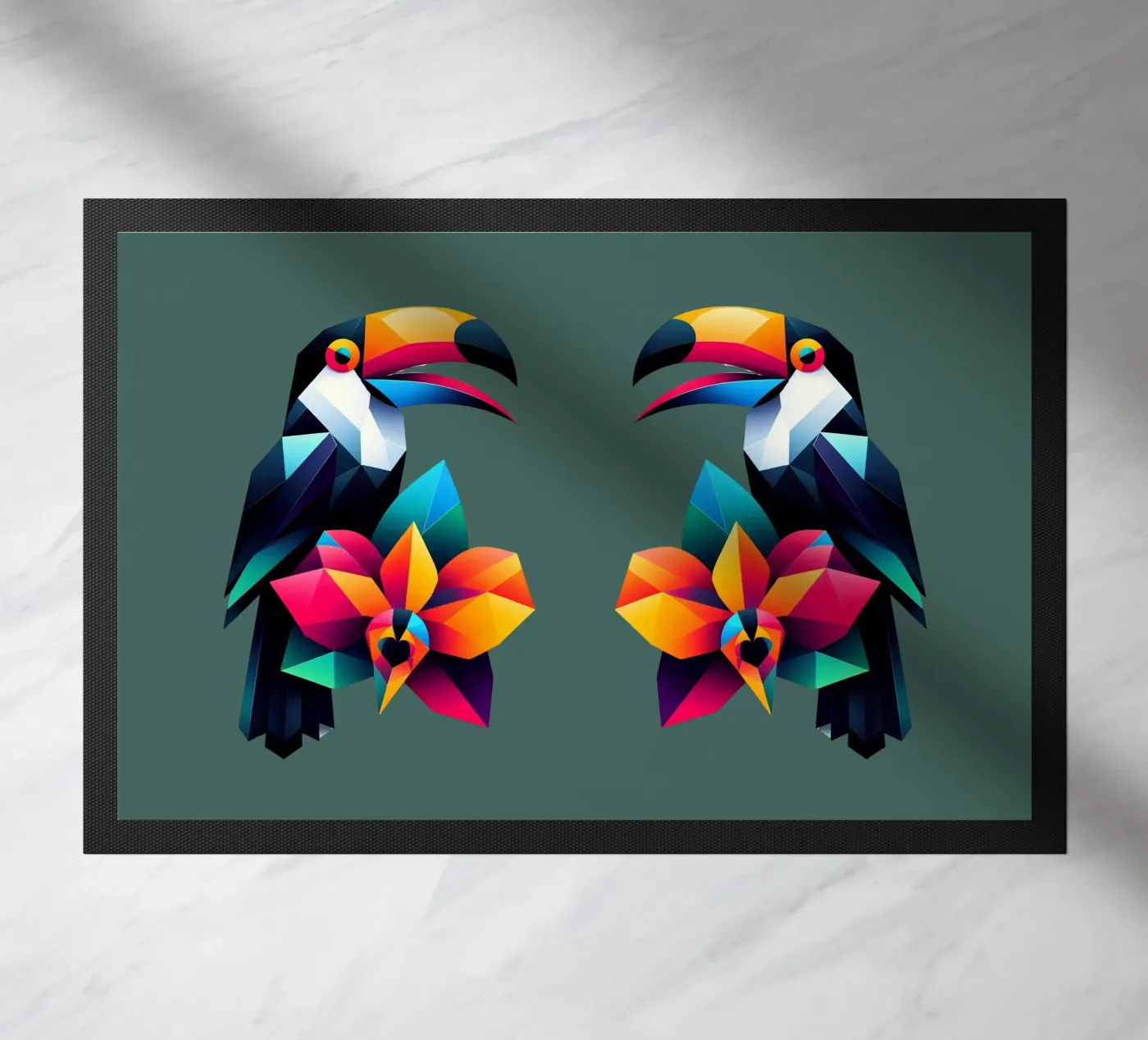 Tucano e orchidea zerbino da Digital Naive