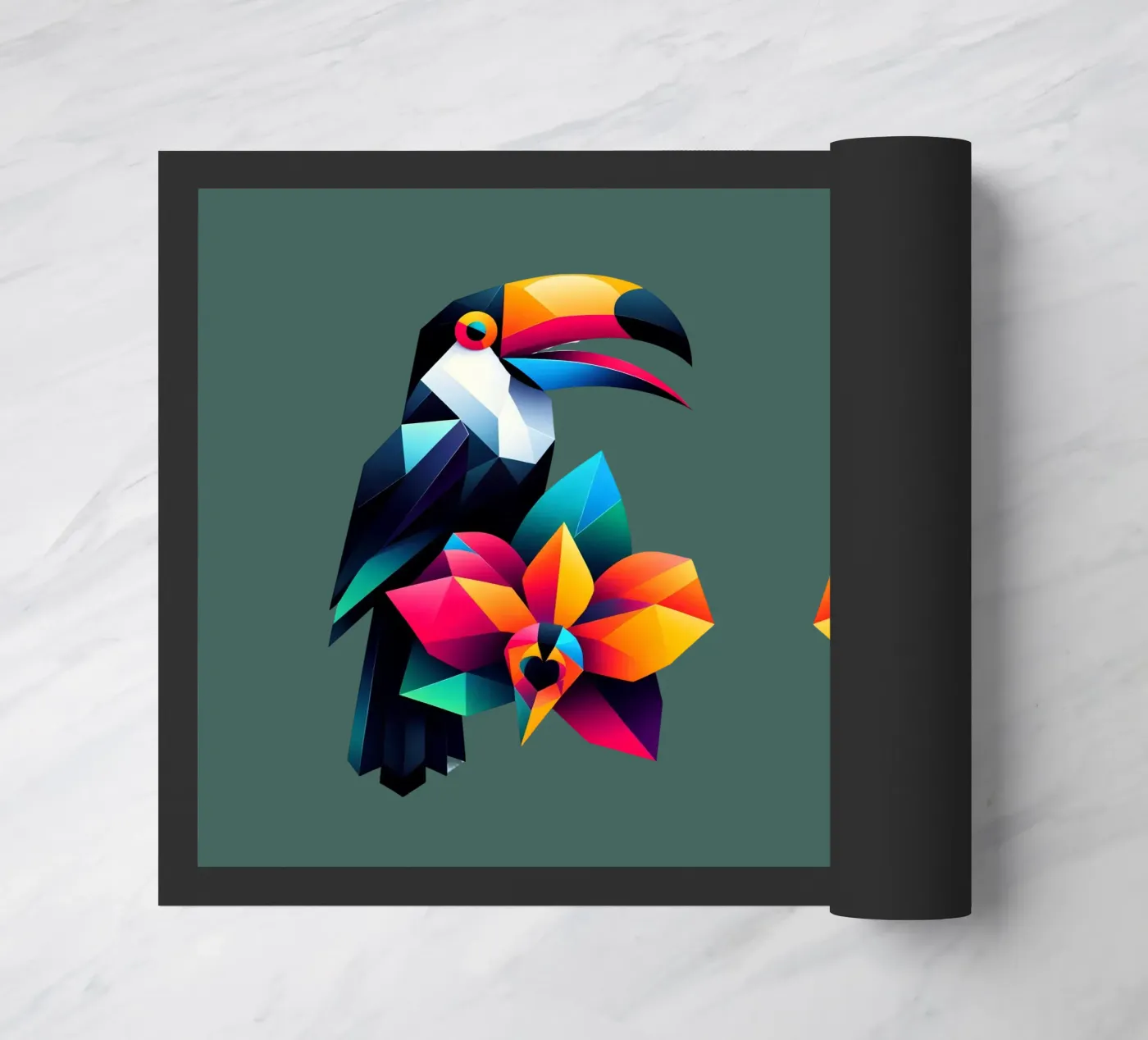 Tucano e orchidea zerbino da Digital Naive