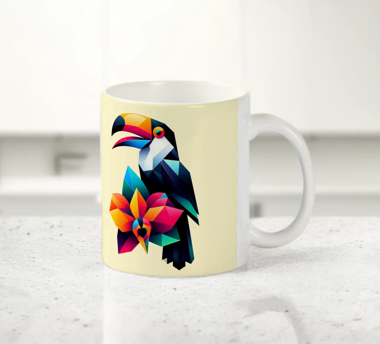 Tucano e orchidea tazza in ceramica da Digital Naive