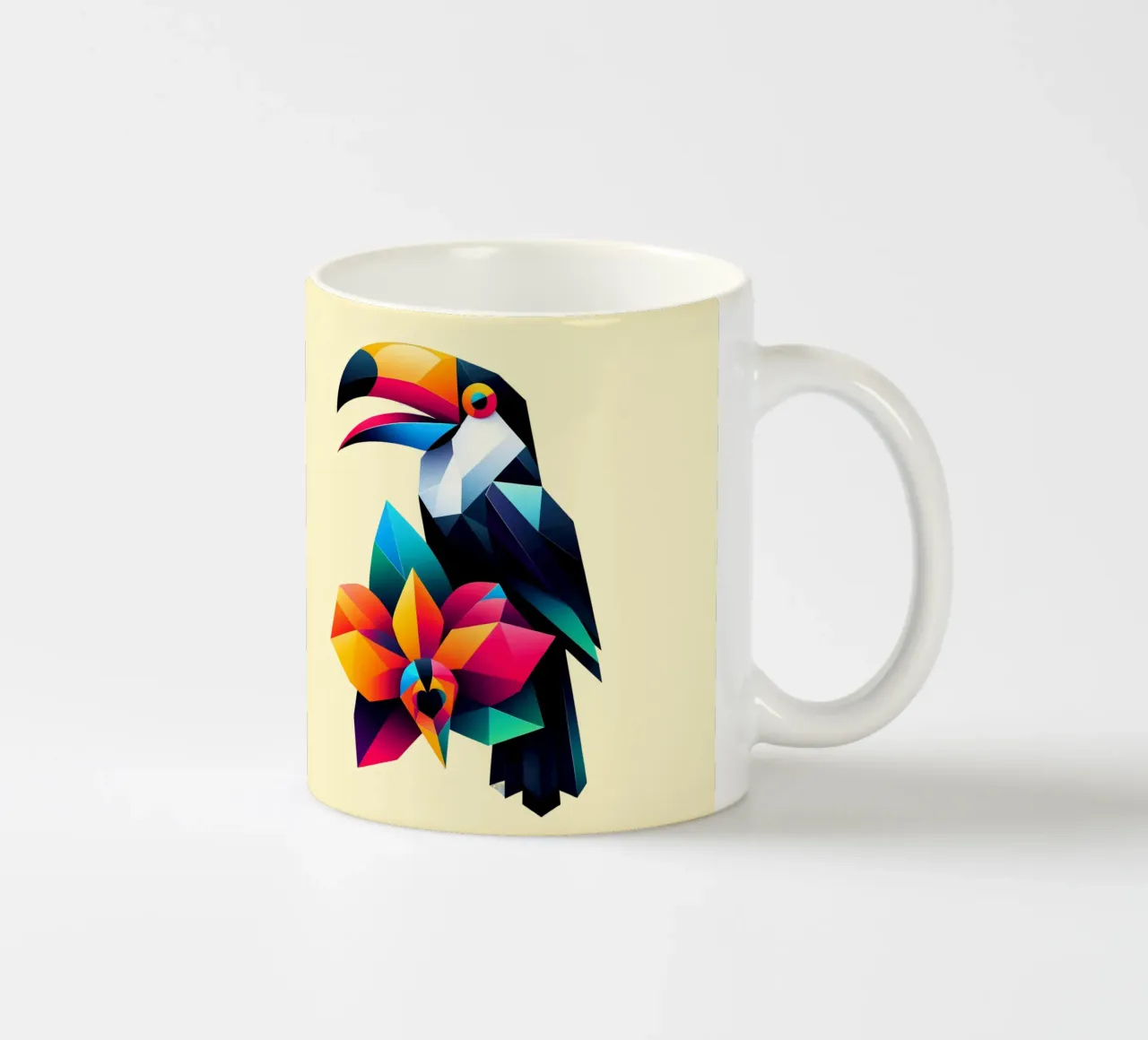 Tucano e orchidea tazza in ceramica da Digital Naive