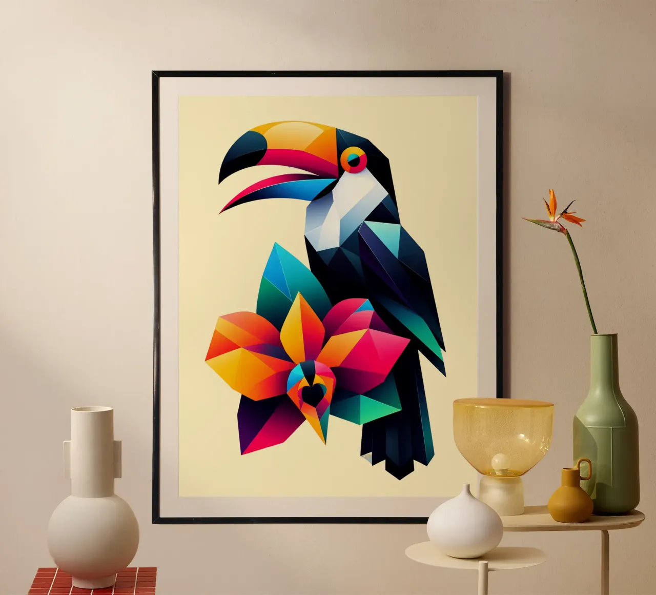 Tucano e orchidea poster da Digital Naive