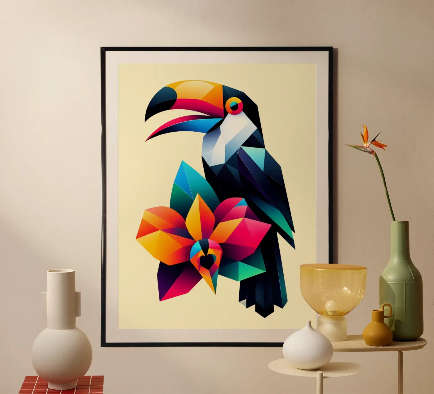 Toucan and orchid poster da Digital Naive