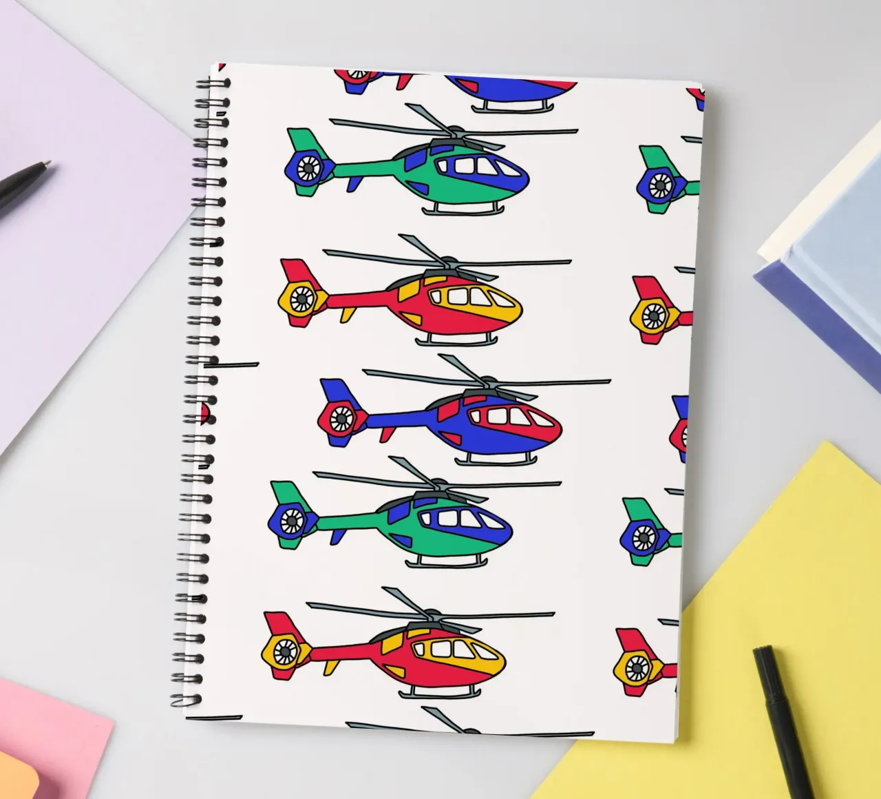 Bunte Hubschrauber spiral notebook by BAINAI KIDS