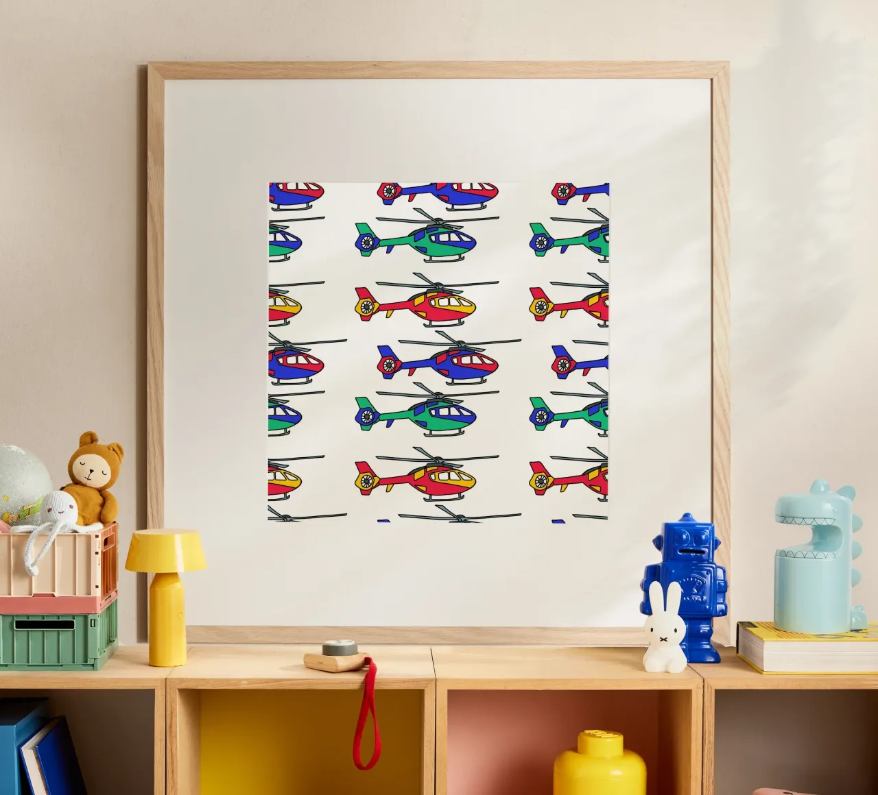 Bunte Hubschrauber carta hahnemühle da BAINAI KIDS