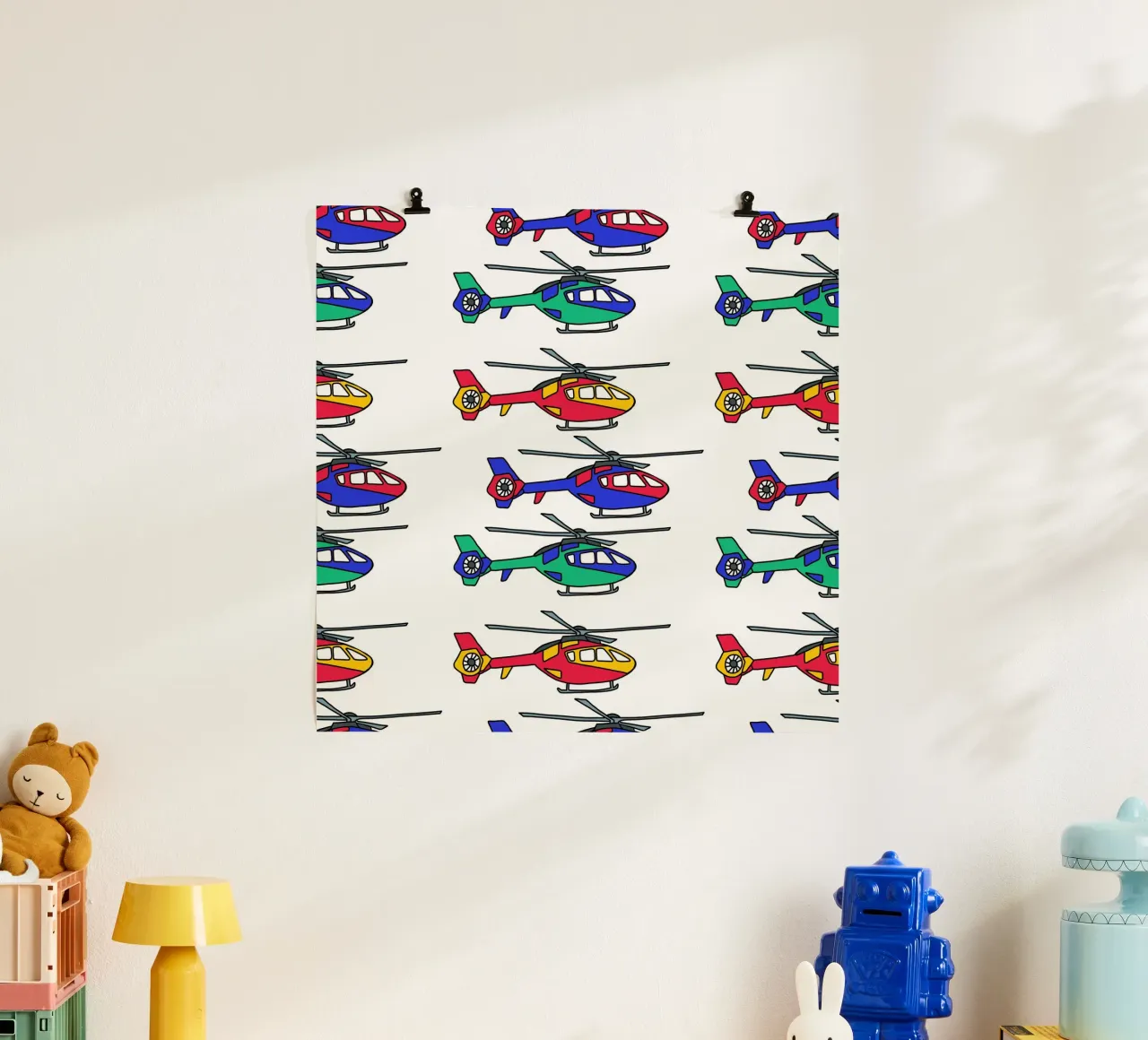 Bunte Hubschrauber carta hahnemühle da BAINAI KIDS