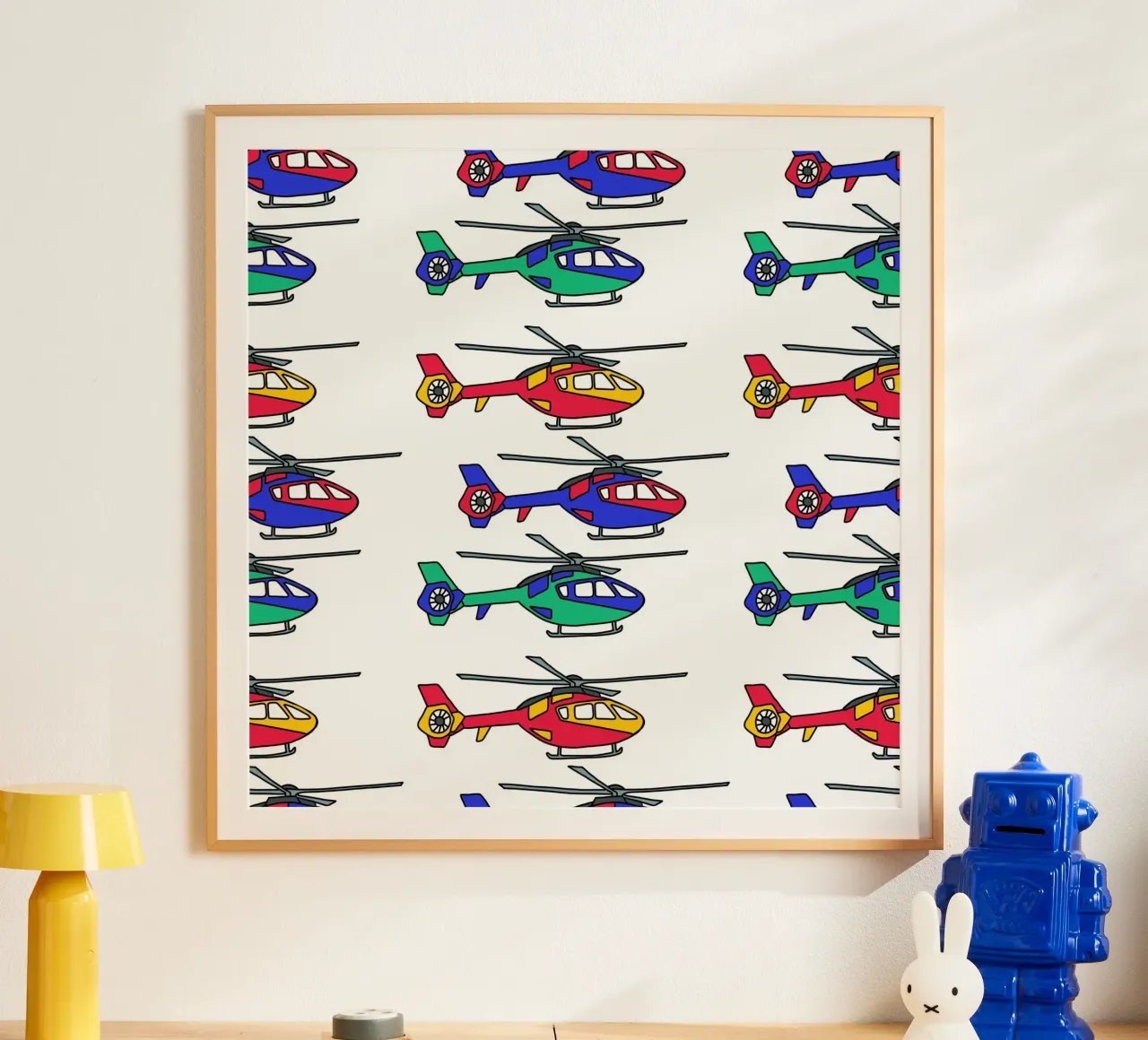 Bunte Hubschrauber carta hahnemühle da BAINAI KIDS