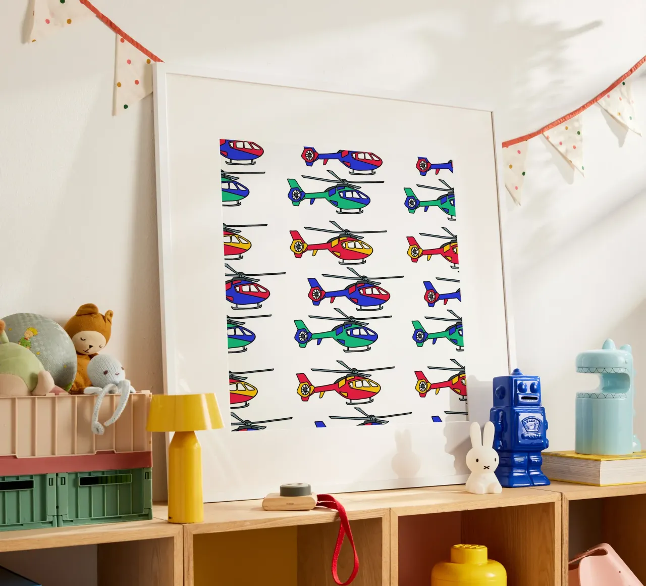 Bunte Hubschrauber carta hahnemühle da BAINAI KIDS