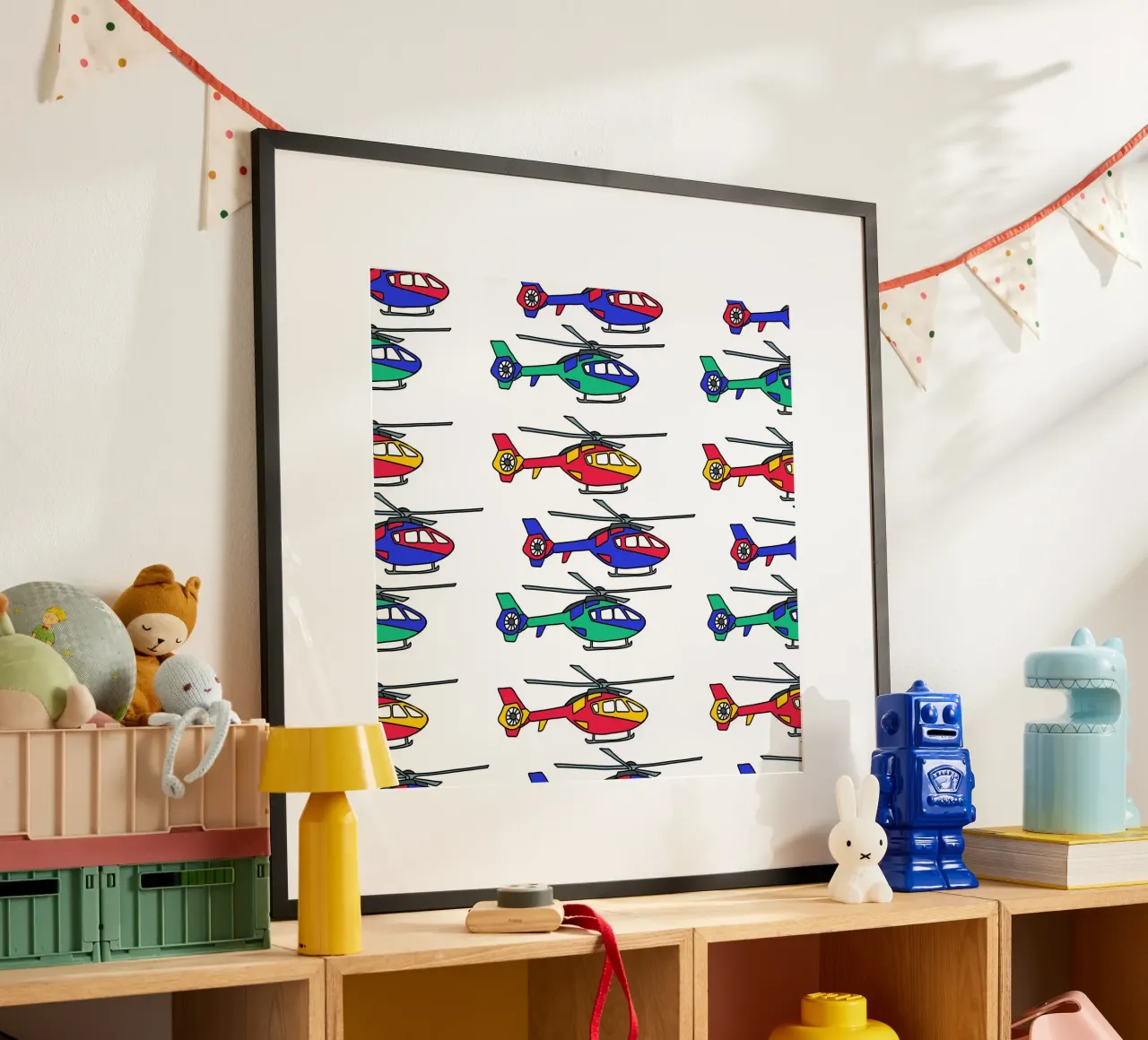 Bunte Hubschrauber carta hahnemühle da BAINAI KIDS