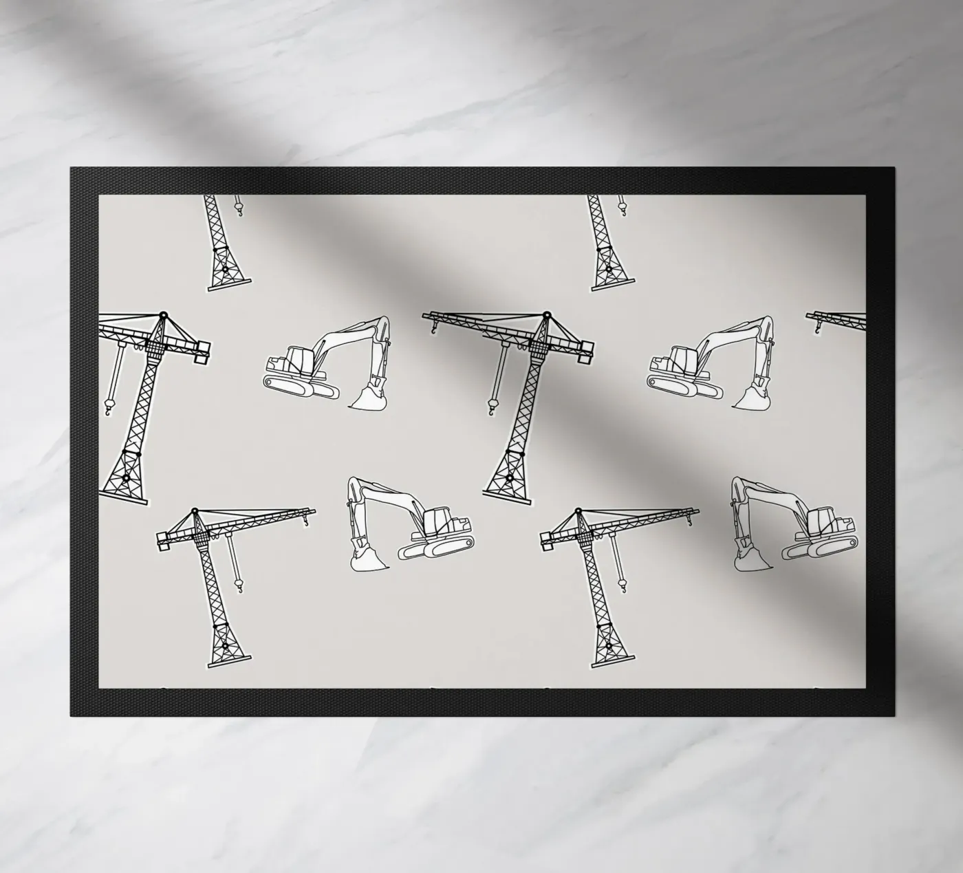 Bagger und Kran Fußmatte von BAINAI KIDS