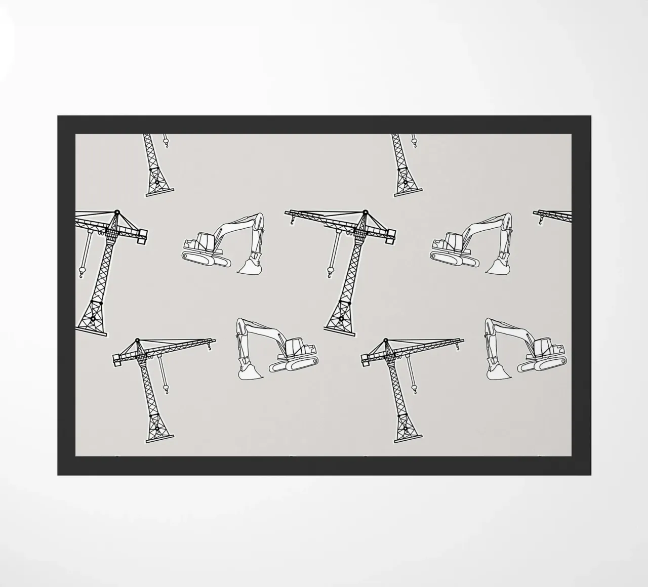 Bagger und Kran deurmat van BAINAI KIDS