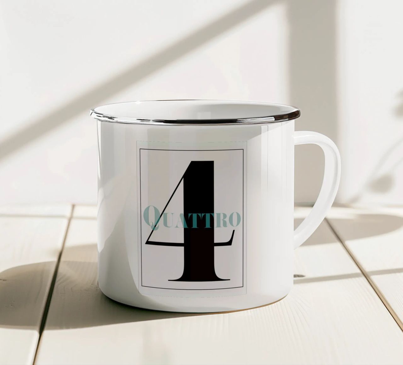 Numero 4 tazza in smalto da In Full Color