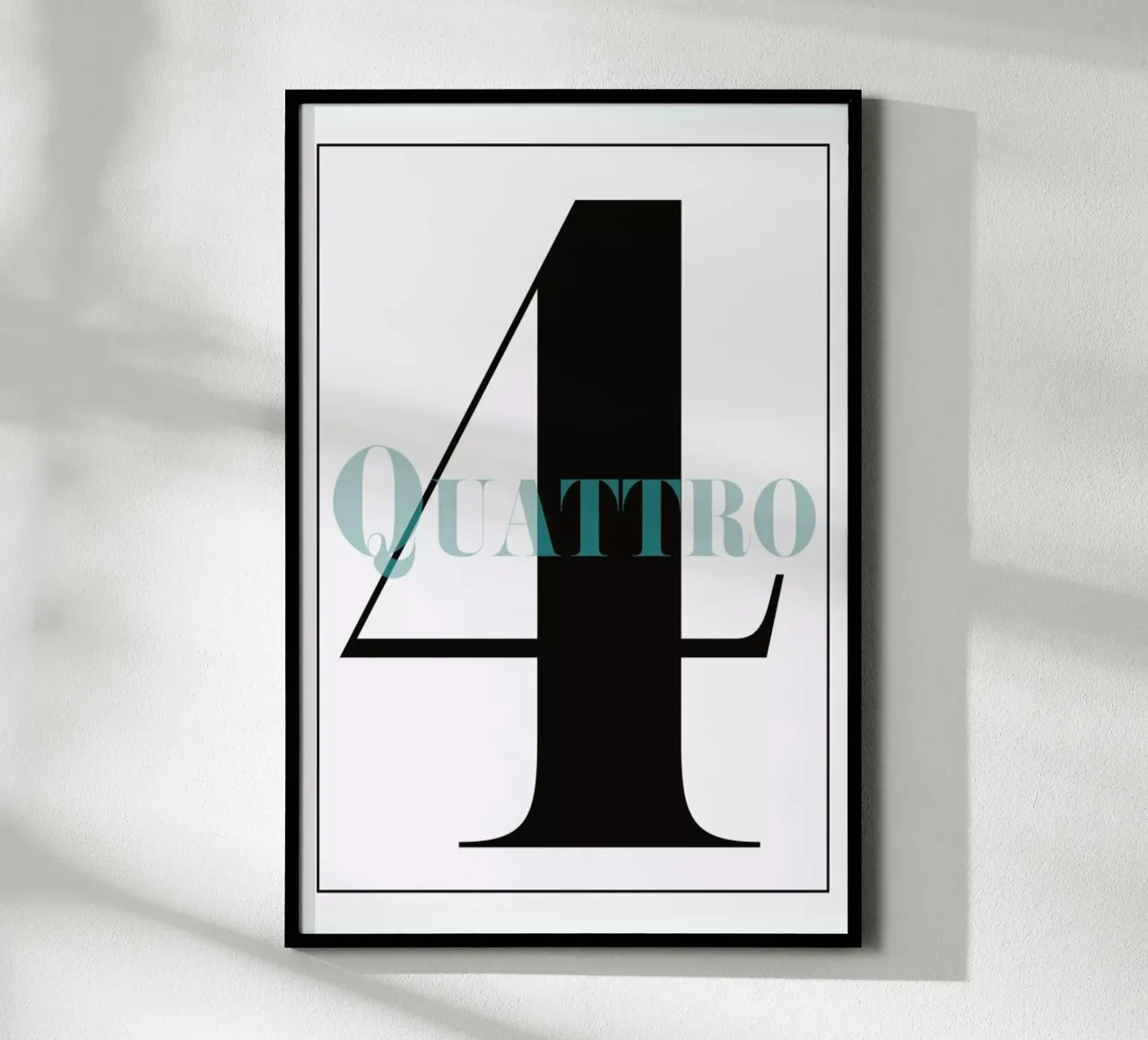Numero 4 poster con telaio in alluminio da In Full Color
