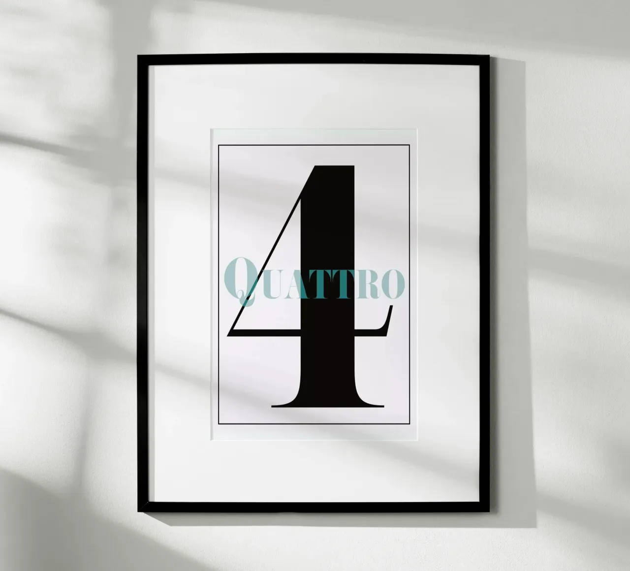Numero 4 poster con telaio in alluminio da In Full Color