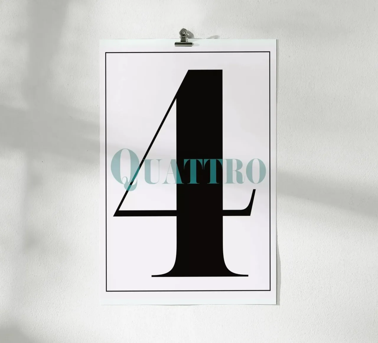 Numero 4 poster con telaio in alluminio da In Full Color