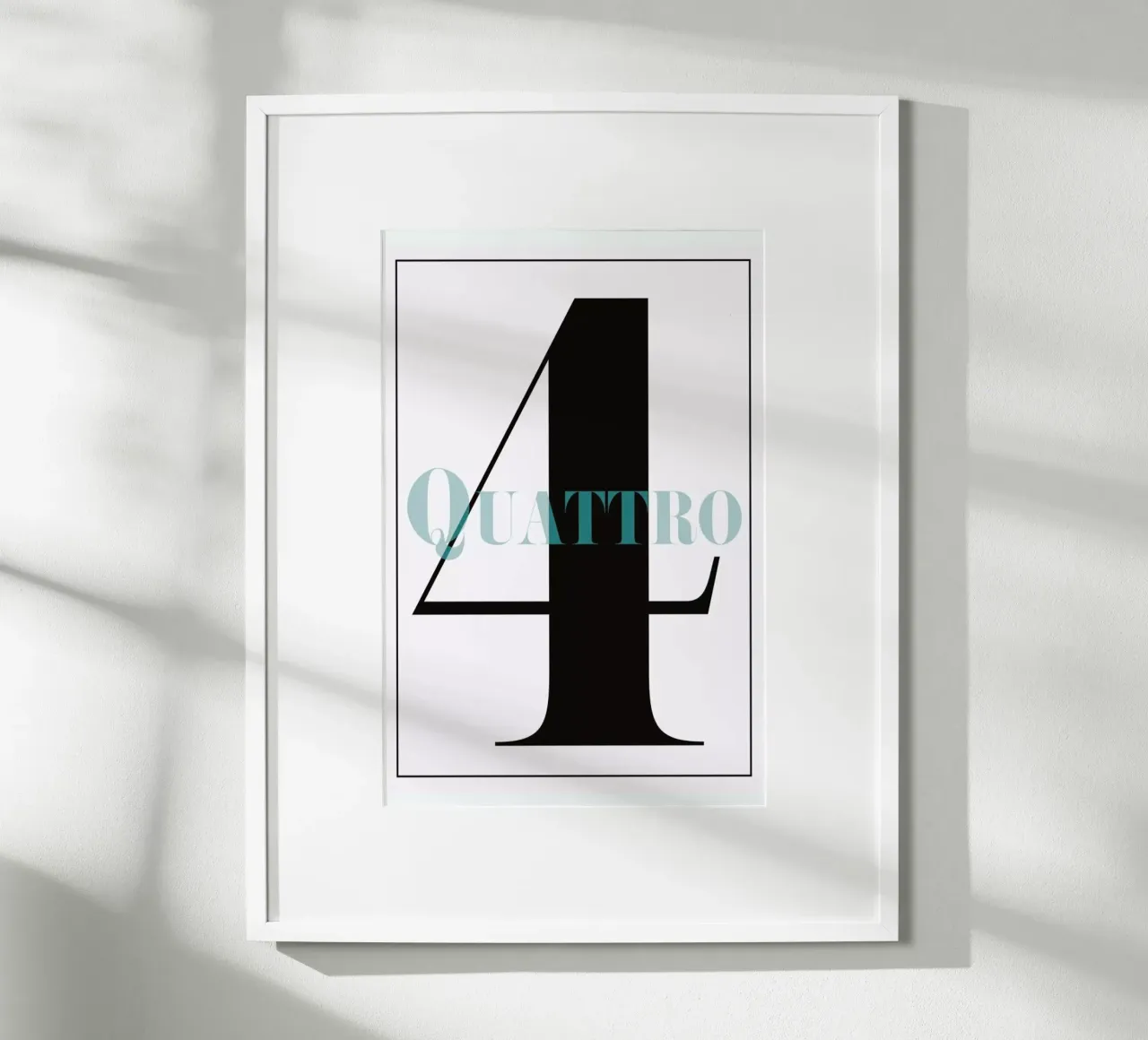Numero 4 poster con telaio in alluminio da In Full Color