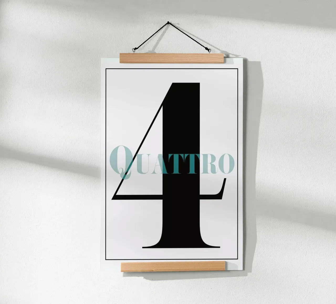 Numero 4 poster con telaio in alluminio da In Full Color