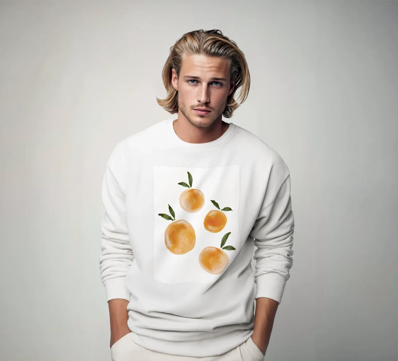 Oranje patroon sweatshirt van Melloi Art Print