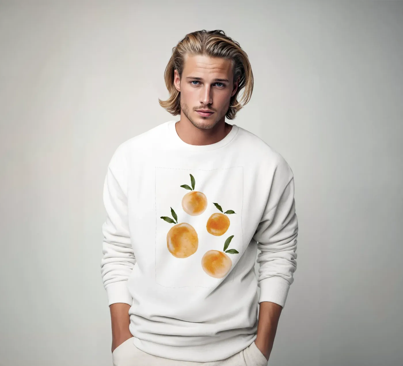 Orange pattern sweatshirt van Melloi Art Print