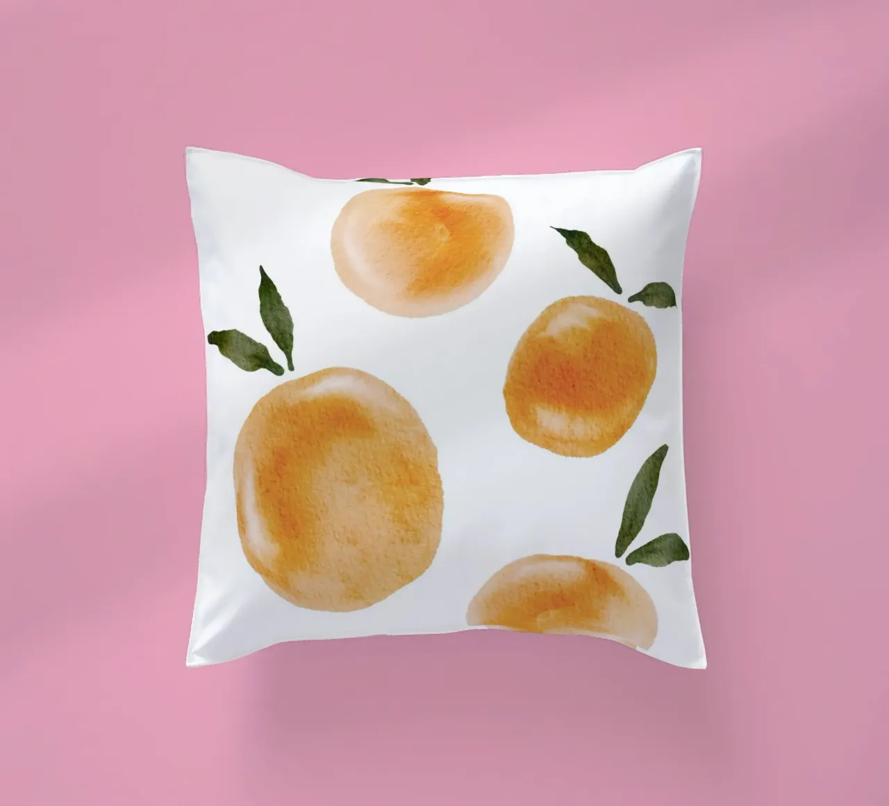 Orange pattern decorative cushion by Melloi Art Print
