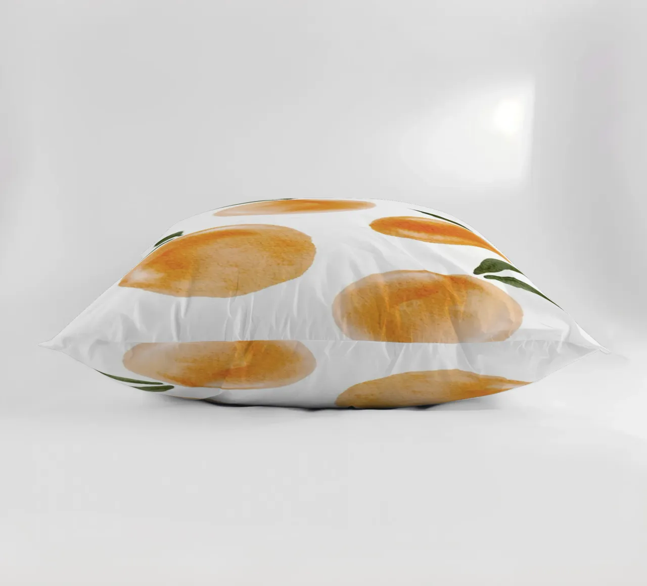 Orange pattern decorative cushion by Melloi Art Print