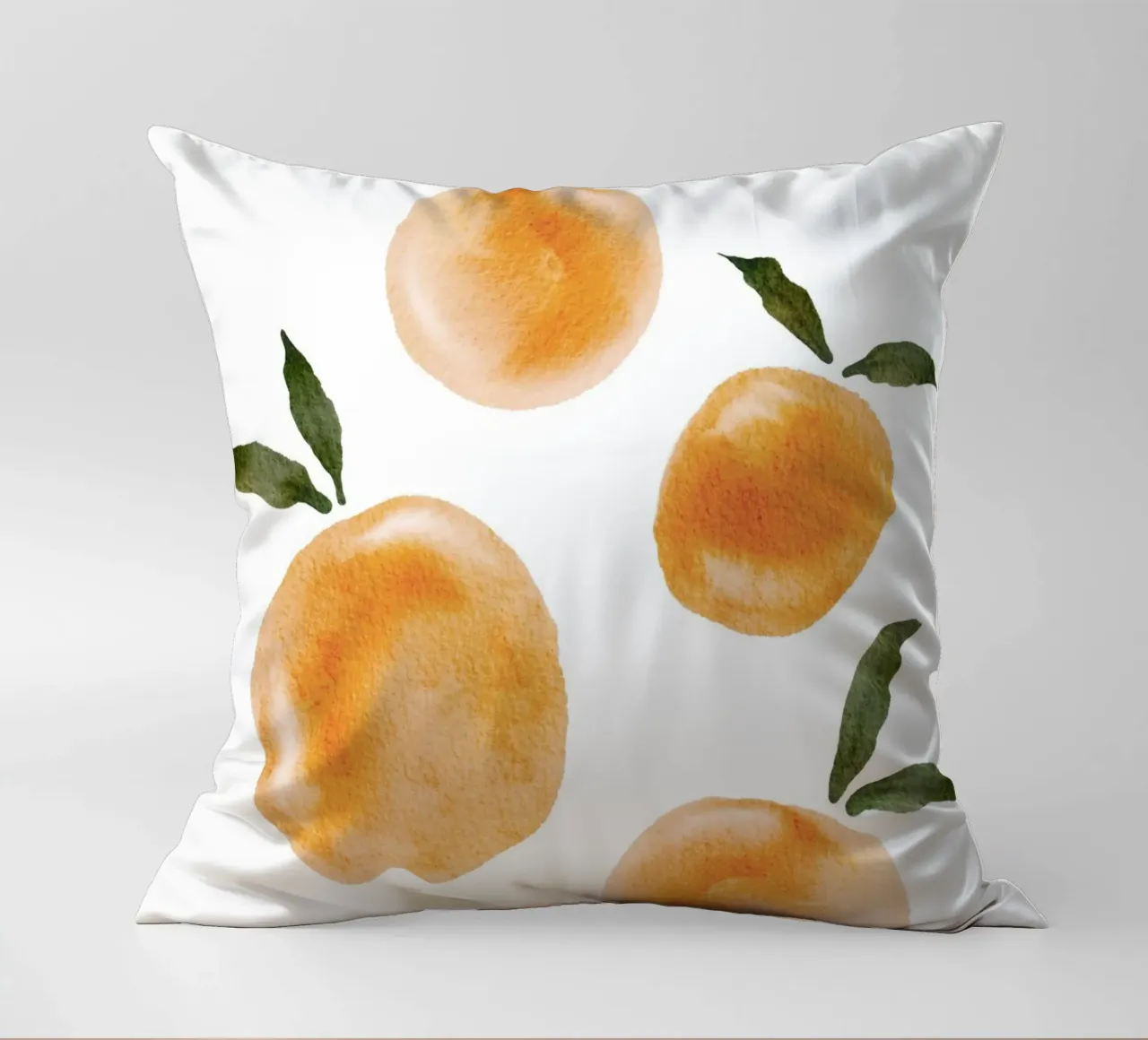 Orange pattern decorative cushion by Melloi Art Print