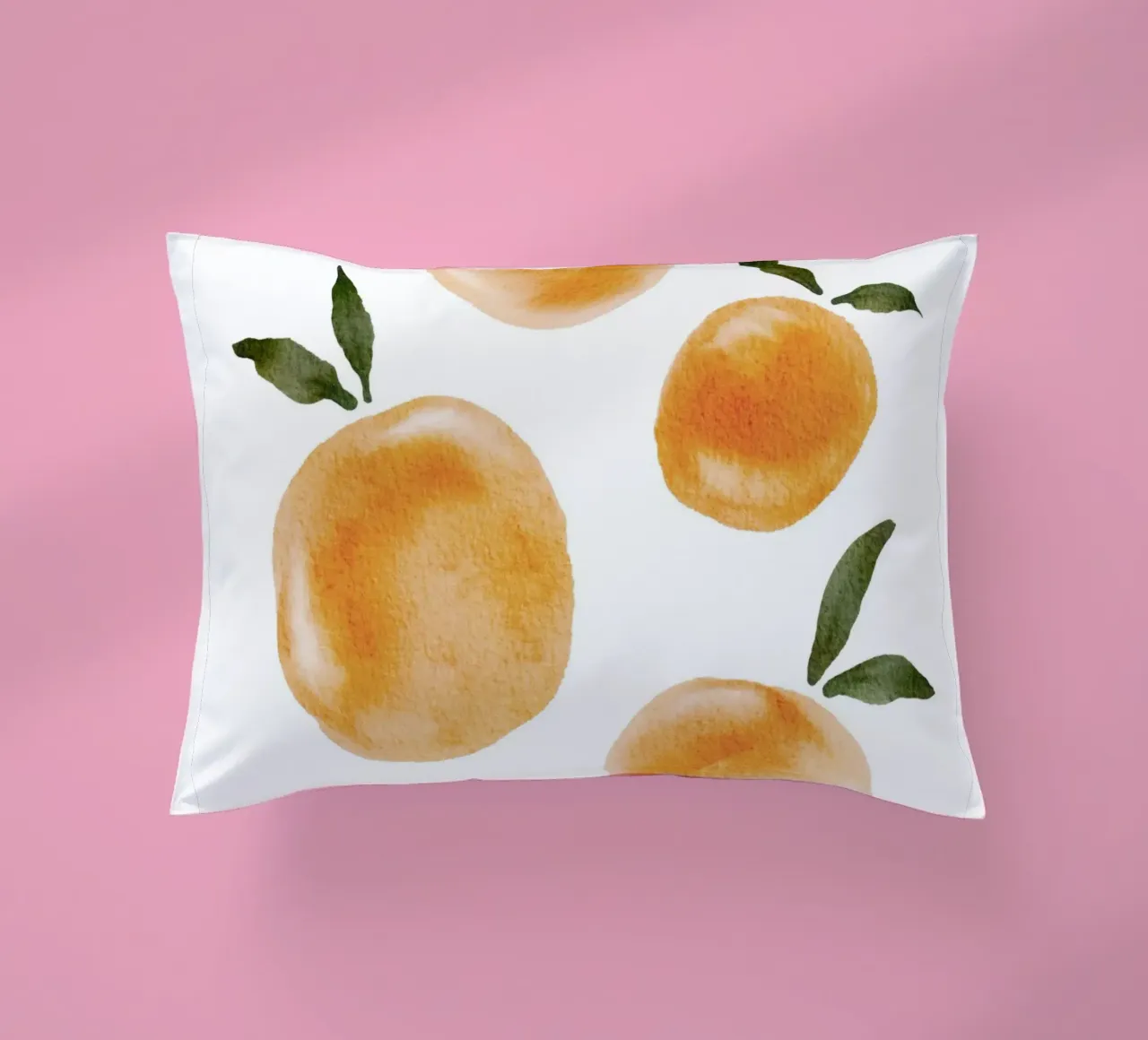 Orange pattern decorative cushion by Melloi Art Print