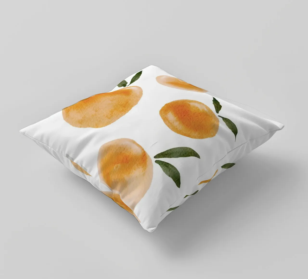 Orange pattern decorative cushion by Melloi Art Print