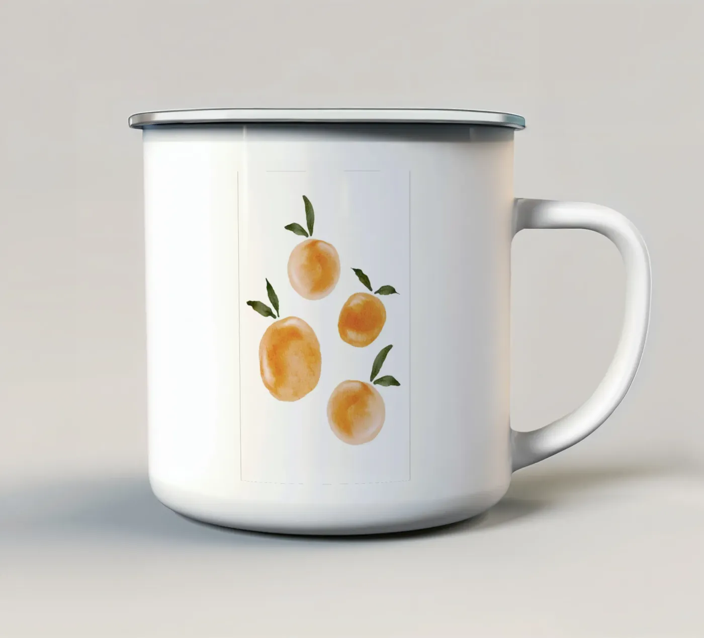 Oranges Pattern Emaille Tasse von Melloi Art Print