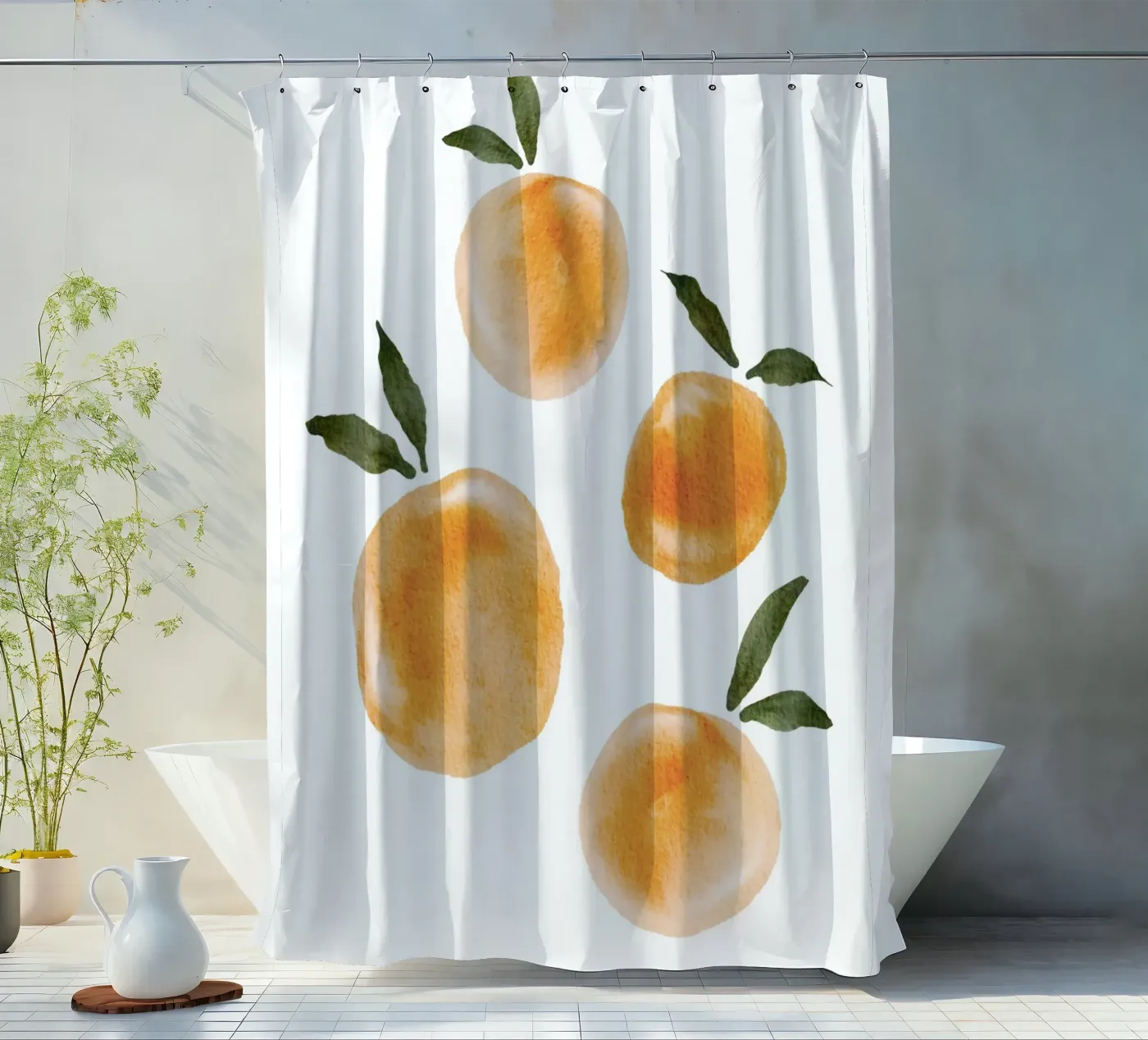 Orange pattern shower curtain by Melloi Art Print