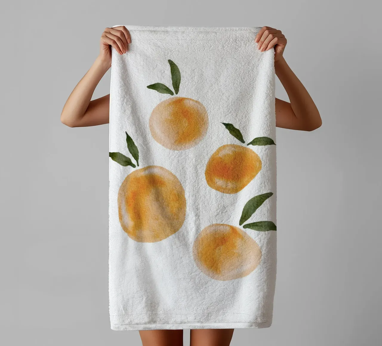 Orange pattern towel by Melloi Art Print