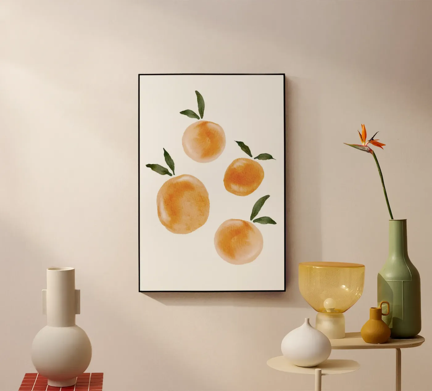 Orange pattern plexiglas de Melloi Art Print